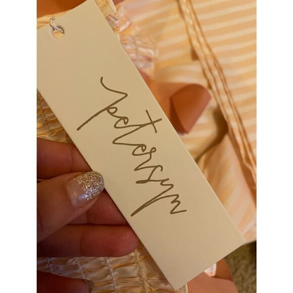 Petersyn Cherish Striped Midi Beach Melon Dress Size XS - Picture 8 of 9